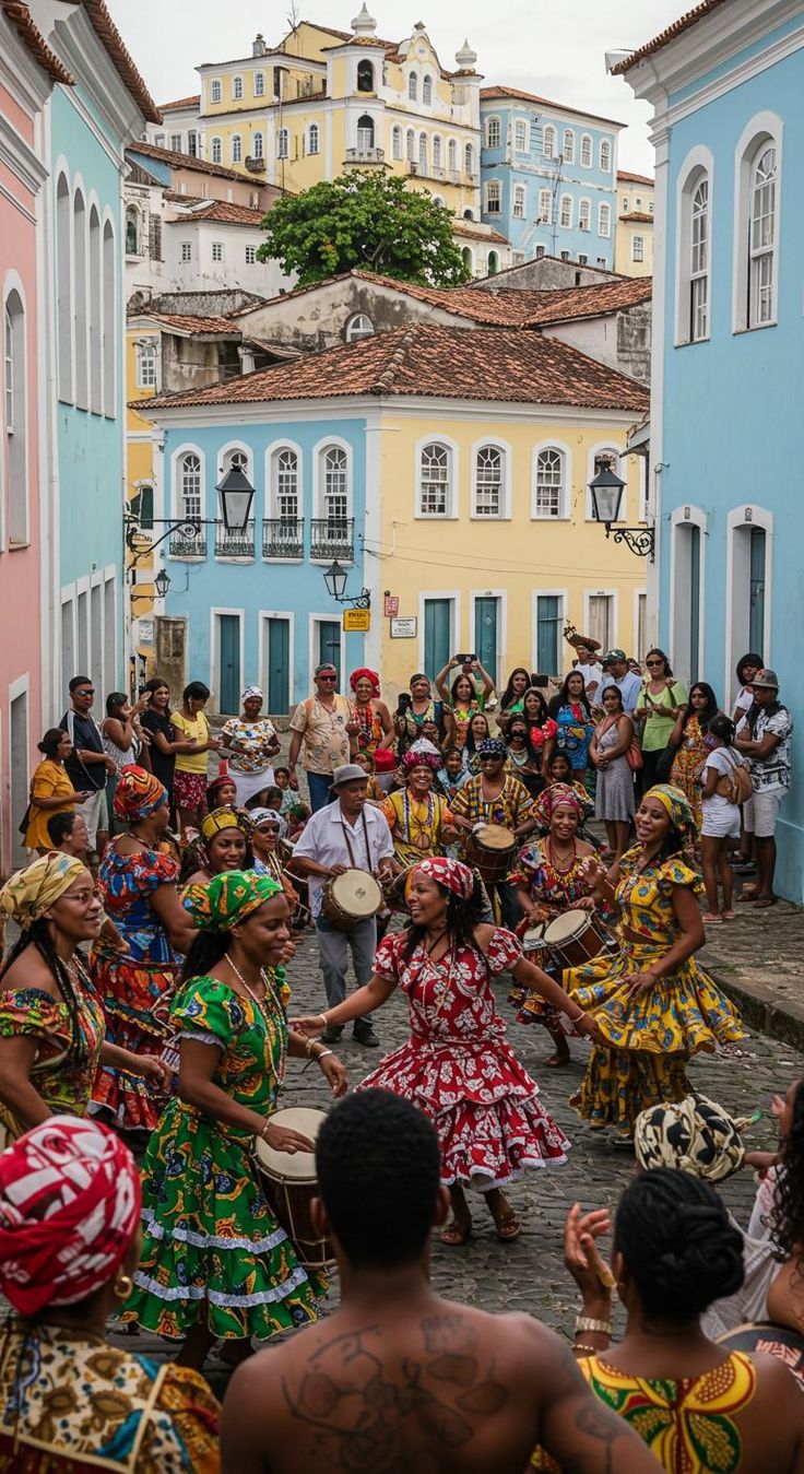 Vibrant Street Celebration in Salvador, Bahia, Brazil